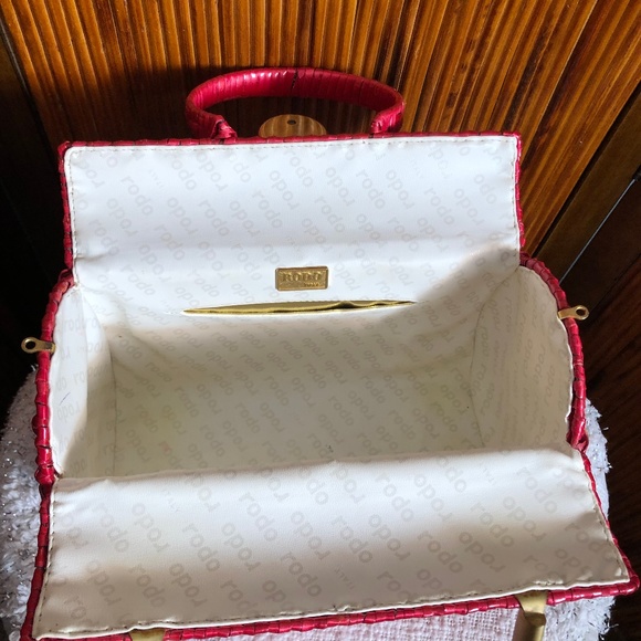 rodo italy Bags Vintage Rodo Italy Convertible Red Wicker Handbag Poshmark